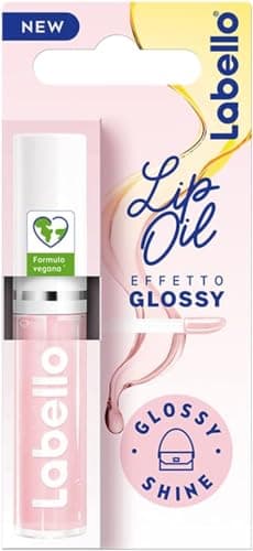 Labello Lip Oil Effetto Glossy – Glossy Shine 5.5 ml, Lucidalabbra volumizzante e idratante, Olio labbra con oli di origine 100% naturale, Lip gloss per labbra morbide e luminose