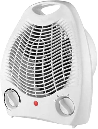 FLM SYSTEM Caldobagno Elettrico 2000W Scaldino Termoventilatore Portatile Per Bagno Stufetta Aria Calda Termoventilatore da Bagno con Termostato Regolabile, Caldo Bagno, Scaldino Elettrico