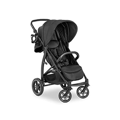 hauck Passeggino Leggero Rapid 4D per Bambini dalla Nascita fino a 22 kg con funzione Reclinabile, Pneumatici in Gomma, Portabicchieri, UPF 50+, Passeggino Compatto, Cestino XL fino a 3 kg - Nero