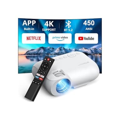 [Netflix ufficiale] Proiettore 4K, App integrate/Dolby Audio YOTON Y9 Proiettore portatile WiFi 6 Bluetooth 5.4, 2025 Upgraded 1080P Nativo Smart TV One-Click Use Netflix/YouTube/PrimeVideo
