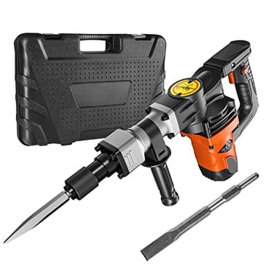 VEVOR Martello Demolitore per Calcestruzzo 1400W 2 Punte a Scalpello per 2900BPM, Kit di Martello Elettrico 220V per Lavorazione su Cemento Mattoni Piastrelle Demolizione per Muro 19J