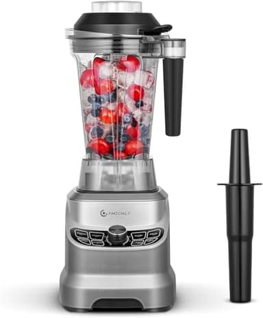 AMZCHEF Frullatore Tritatutto Multifunzione con 8 Velocità Selezionabili, Frullatore Professionale 1800W, Blender 1,85 Litri per Frullati, Smoothie, Tritaghiaccio, Frutta Congelata, Frutta Secca