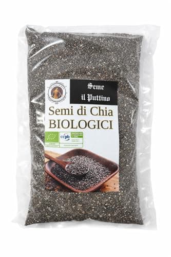 Il Puttino Virelli – Semi di Chia Biologici 1 kg | 100% Naturali • Ricchi di Omega-3 e Fibre • Senza Additivi • Ideali per Yogurt, Smoothie, Pane e Ricette Fit (Semi di Chia Biologici 1Kg)