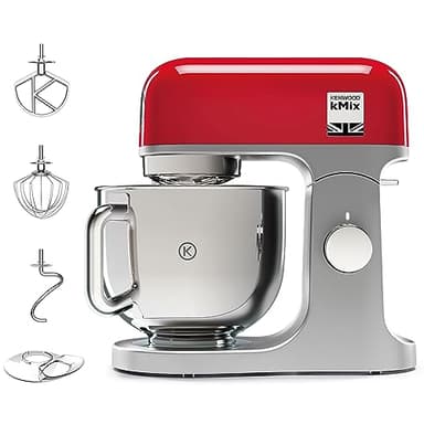 Kenwood KMX750RD KMIX Impastatrice Planetaria con Ciotola con Manico in Acciaio 5L, 3 Ganci di Miscelazione, Potenza 1000W, Personalizzabile con Oltre 20 Accessori Acquistabili Separatamente, Rosso