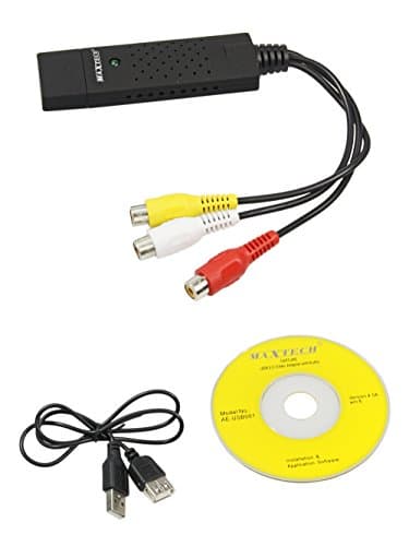 MAXTECH Acquisizione Video e Audio USB Grabber CCTV per Notebook Visione e Registrazione di telecamere al pc per Windows XP Vista 7 e 8