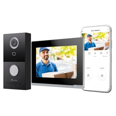 NIVIAN Videocitofono WiFi Intelligente Full HD con Monitor Touch 7", Installazione 2 Fili, Telecamera da Esterno 1080P IP65, Audio Bidirezionale, Registrazione MicroSD e Controllo Remoto App Tuya