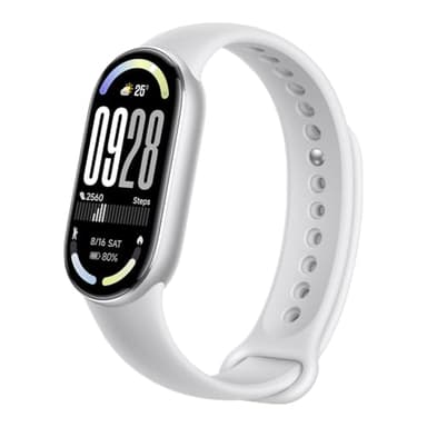 Xiaomi Smart Band 10 (Fitness Tracker), 1.72" AMOLED display, multimateriale, autonomia 21gg, ricarica rapida,150+sport, monitoraggio benessere e sonno, HyperOS 2.0, resistente 5ATM, Compass, Argento