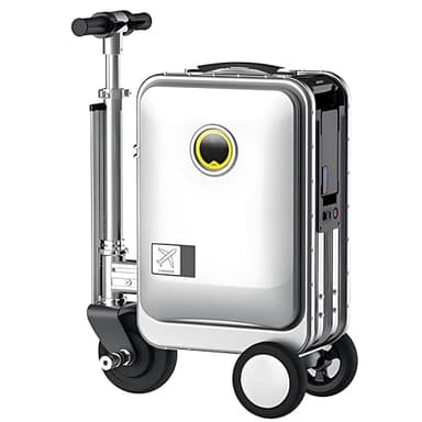 GSHSHOU Valigia Elettrica Intelligente, Valigia da Viaggio per Skateboard Elettrico, Valigia da Viaggio Portatile per Bicicletta con Porta di Ricarica, Valigia da Viaggio a Mano da 20 Litri Silver