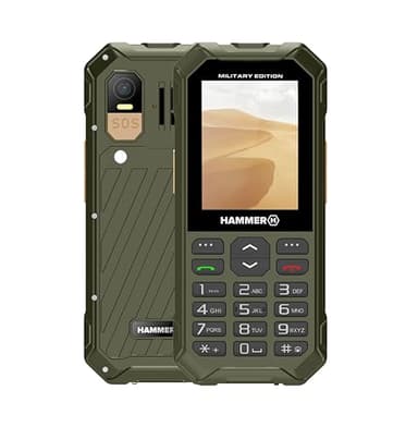 Telefono a tastiera Hammer 6 LTE Military Edition, grande batteria da 2500 mAh fino a 7 giorni in standby, torcia e tasto SOS, tecnologia VoLTE, tasti retroilluminati, IP68 test di caduta da 1,5 metri