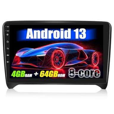 [4GB+64GB]SIXWIN Android 13 Autoradio con CarPlay/Android/DSP per Audi TT MK2 8J MK2 (2006-2012), 1280 * 720, 9" HD Schermo Navigatore GPS WiFi BT USB FM RDS Radio Mirror Link+32 band EQ