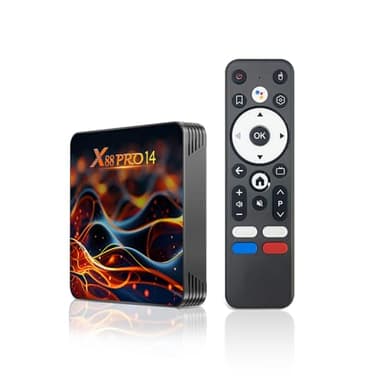 TV Box Android 14.0, TV Box 4K con 2 GB RAM 16 GB ROM RK3518 Quad-Core 64bit Cortex-A53 Mali 450 MP2 GPU Supporto Wi-Fi a Doppia Banda, Bluetooth 5.0, 10/100M Ethernet HDR10