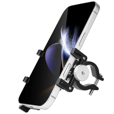 Homoto Supporto per cellulare per bicicletta, in alluminio, universale, per moto, per smartphone da 4,5 – 7,0 pollici, per e-bike e scooter, accessori per bicicletta, supporto mobile, stabile