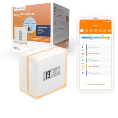 Netatmo Termostato Wifi Intelligente - Controlla il Riscaldamento da Remoto tramite App - Per caldaia individuale, NTH01-AMZ