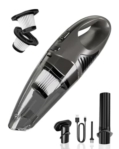 TANYO Aspirapolvere portatile con forte potenza di aspirazione, aspirapolvere portatile senza fili con filtro HEPA lavabile, mini aspirapolvere portatile per auto, casa, peli di animali domestici
