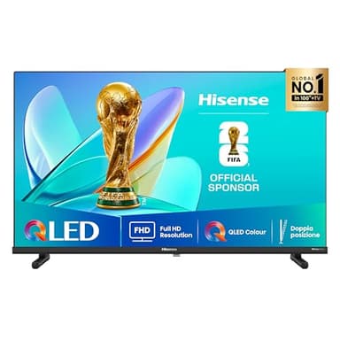 Hisense TV 40" QLED Full HD 2025 40E53QT, Smart TV VIDAA U8, HDR10, Game Mode, Dolby Atmos, Works with Alexa, Tuner DVB-T2/S2 HEVC 10, lativù, 40'', 2025 QLED