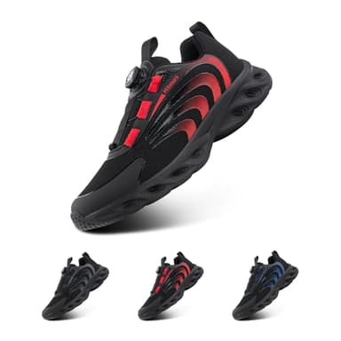 Hitmars Scarpe Running Uomo Scarpe Ginnastica Corsa Sportive Air Sneakers Traspiranti Leggero Camminata Running Fitness Jogging Casual Scarpa Rosso EU 44