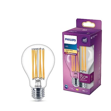 Philips LED Lampadina a Filamento, Equivalente A 150W, Attacco E27, Luce Bianca Calda