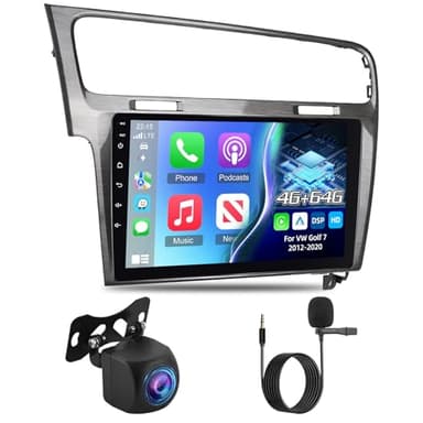 4G+64G Android Autoradio per Volkswagen VW Golf 7 2012-2020 con Wireless Carplay & Android Auto, Schermo Touch IPS 10 pollici con GPS, WiFi, 32EQ, Bluetooth 5.0, Radio FM/RDS