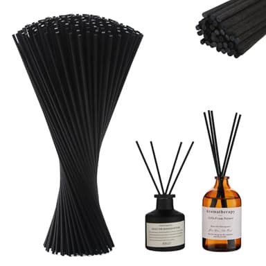 Hugwish 60 Pezzi Bastoncini Lunghi in Fibra per diffusori 30cm x 3.0mm, midollini per diffusori, Bastoncini per diffusore camomilla per casa ufficio hotel spa olio essenziale (30cm x 3.0mm)