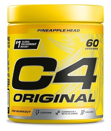 C4 Original Beta Alanine Sports Nutrition Bulk Pre Workout Powder per uomini e donne | I migliori integratori per bevande energetiche pre-allenamento | Creatina monoidrato | Ananas | 60 porzioni