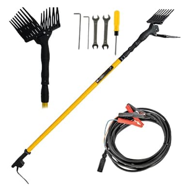 Crisalide® - Abbacchiatore Per Olive, Raccogli Olive Professionale con Pettini in Tecnopolimero - Alta Produttività e Delicatezza sulle Piante, Asta Telescopica e Cavo 15m, Tensione 12V. Peso 3,5 kg
