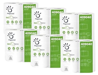 Bio Tech 24 rotoli di carta igienica in doppio strato di cellulosa. Biodegradabile, si scioglie rapidamente non appena entra in contatto con l'acqua