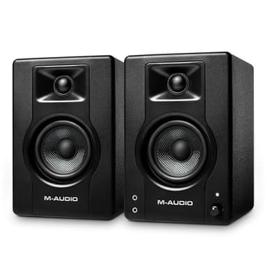 M-Audio BX3 - Casse attive Monitor da Studio per PC Amplificate 120 W 3,5" da Scrivania per gaming, produzione musicale, streaming e podcast (coppia)