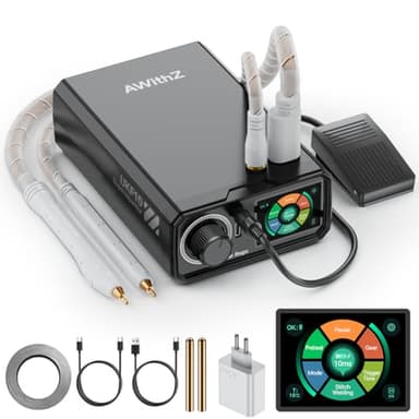 Saldatrice a punti per batterie, AWithZ 10,2KW con condensatore Farad UKF10, funzionamento a manopola, 99 marce, funzionamento a pedale, supporta saldatura in nichel puro/nichel rivestito in lamiere