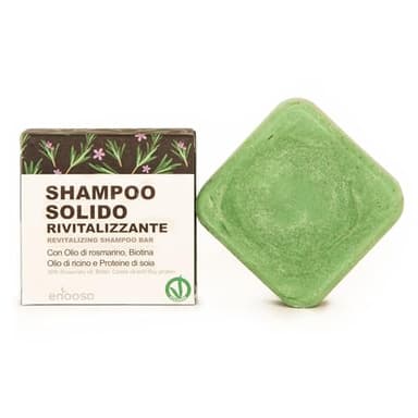 Enooso - Shampoo solido bio Anticaduta, Rinforzante con Olio di Rosmarino per capelli diluito con Olio di Ricino Purificante, Shampoo Crescita Capelli Grassi 100% Naturale e Vegano