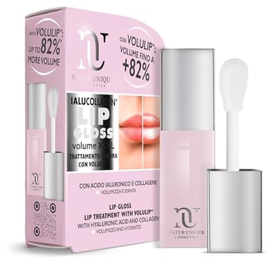 Natur Unique - IALUCOLLAGEN LIP VOLUME GLOSS XXXL | Volumizzante Labbra Fino a +82% | Lucidalabbra Volumizzante Gonfia Labbra Trasparente con Volulip | Lipgloss Made in Italy | 8ML