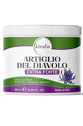 KREALIS® 500ml Artiglio Del Diavolo Extra Forte 98%, Crema Artiglio Del Diavolo Con 2 Diverse Tipologie Di Arnica Gel, Pomata Antinfiammatoria Per Muscoli, Articolazioni, Cervicale, Collo
