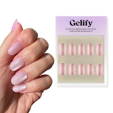 Unghie press on. Press on nails gel. Unghie finte adesive. Unghie adesive in soft gel con colla Gelify. (Baby pink)