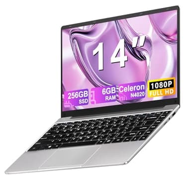 PC Portatile Computer Portatile Win11 Notebook 14 Pollici 6GB 256GB Estensioni SSD 1TB, 5000mAh Laptop Celeron N4020 fino a 2.8GHz, 2.4/5G WiFi 1080FHD BT4.2 USB3.0 Tastiera Italiana Membrana-Argenteo