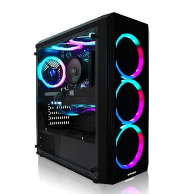 Greed MK2 Plus – High End Gaming PC – AMD Ryzen 7 5700X + RX 9060 XT 16 GB – computer con 4K & raytracing - 4,6 GHz – RAM DDR4 32 GB – SSD da 1TB + PSU da 750 W – WLAN + Win 11 Pro