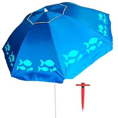 Pincho Ombrellone da spiaggia antivento, 200 cm,grande ombrellone, tetto di ventilazione, protezione UV 50, materiali di qualità, la struttura in alluminio resistente, 8 stecche in fibra di vetro.