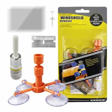 TERRARIDE Kit Riparazione Crepe Vetro, Auto Kit Riparazione Parabrezza con Resina Riparazione Parabrezza per Car Parabrezza Chips e Cracks, Bulls-Eye, Ragnatela, Star-Shaped, Nicks, Mezzaluna