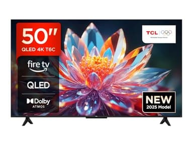 TCL 50T6C 50'' QLED TV 4K HDR, FireTV (SmartTV con Dolby Vision e Atmos, HDR10+, Premi e Chiedi ad Alexa)