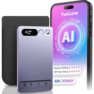 Registratore vocale con intelligenza artificiale, trascrivi e riepiloga con tecnologia AI, controllo tramite app, supporta 152 lingue, custodia magnetica, memoria 64 GB, registratore audio per lezioni