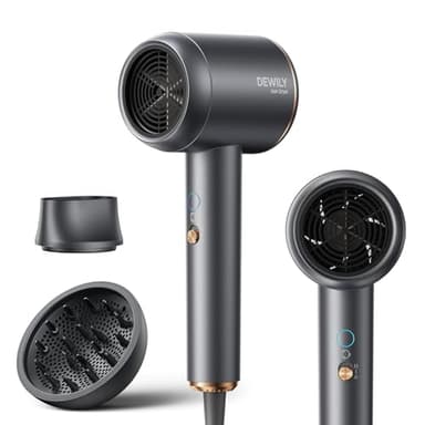 Ionico Phon Capelli con Diffusore - DEWILY 1800W Asciugatura Rapida Asciugacapelli Domestico Phon Capelli Professionale, 2 Velocità/4 Temperature, Potente Portatile Piccolo Phon da Viaggio