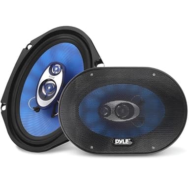 Pyle Casse Auto Speaker 15 x 20 Centimetri Altoparlanti Coppia, Cono Blu in Poliuretano, 3 Vie, 360 Watt, Surround in Gomma Butilica, 4 Ohm, Bobina Vocale da 2,5 Centimetri