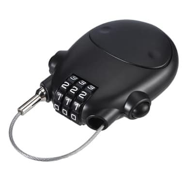 Lucchetto Cavo Acciaio da 70 cm con Combinazione a 3 Cifre, Design Retrattile Lucchetto per Casco da Moto, Casco da Bicicletta, Scooter, Sci, Valigie e Altri Accessori