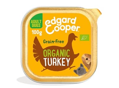 Edgard & Cooper Cibo umido per cani, Adulti, (Tacchino Bio, 100g x 17), umido cani, carne fresca e ingredienti naturali, senza cereali, ipoallergenico, senza zuccheri aggiunti