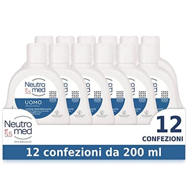 Neutromed, Detergente Intimo Uomo con Complesso Protezione Attiva, Azione Rinfrescante, Confezione da 12 flaconi da 200ml