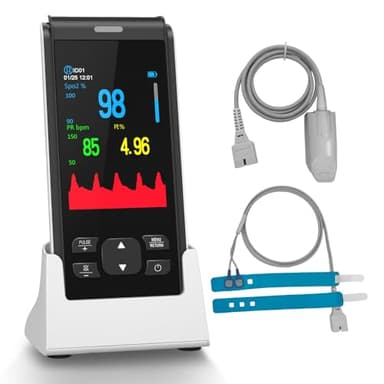 HealthTree Pulsossimetro Portatile,Monitor Ossigeno Ricaricabile,Monitor della Saturazione Ossigeno nel Sangue da Dito per Bambini,Monitoraggio con Livello SpO2,Frequenza Cardiaca e Indice Perfusione