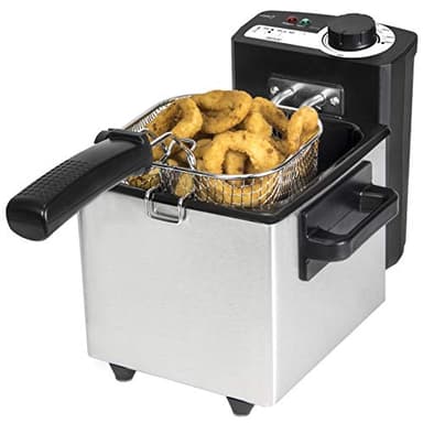 Cecotec Friggitrice elettrica CleanFry, capacità 1,5 l, temperatura fino a 190ºC, secchio smaltato lavabile in lavastoviglie, filtro olio detergente mantiene l'olio pulito, 1000 W
