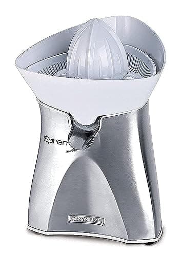 Ariete 407 Spremì Metal - Spremiagrumi elettrico - movimento rotatorio alternato - doppio cono - 60 Watt - Argento