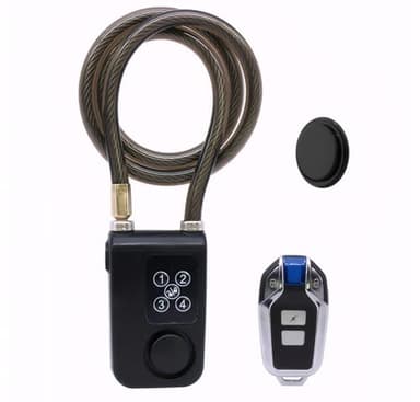 Mengshen Allarme impermeabile per bicicletta, con localizzatore GPS, 110 dB, allarme antifurto forte, telecomando da 45,7 m, per bicicletta, moto, scooter, password e blocco remoto, nero