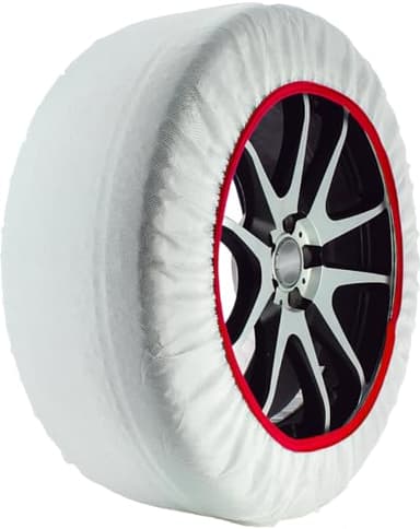 START Set 2 Calze da Neve Bianche | Taglia L | Omologate EN 16662-1 | in Tessuto | Adatte per Auto - SUV - Veicoli Commerciali | Protezione Cerchi | Facili da Montare | Misura Pneumatico all'interno