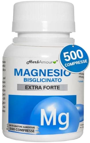 MAGNESIO BISGLICINATO | 500 Micro-Compresse Ad Alto Dosaggio | 300 mg – Alta Biodisponibilità | Riduce Stanchezza e Affaticamento | Supporta Muscoli, Sistema Nervoso e Ossa | Integratore Made in Italy