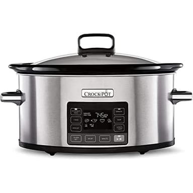 Crockpot TimeSelect Digitaler Slow Cooker | programmierbares digitales Display | 5,6 L (7+ persone) | Fattore di calore | Energy effizient | Edelstahl [CSC066]